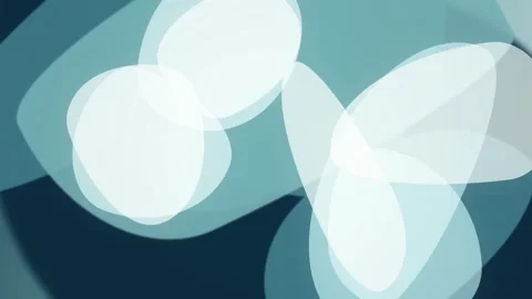 Translucent teal and blue organic shapes overlap in a slow fluid motion Stock Footage 340877679