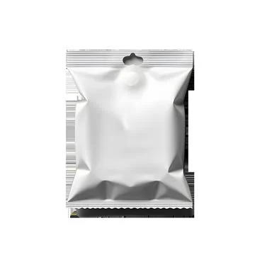 Translucent Temptation, Top View Blank Plastic Snack Bag Mockup Stock Photos