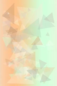 Translucent triangle and square fragments blend mint green, peach, and crea.. Stock Illustration