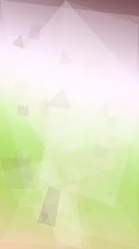 Translucent triangle facets drift through pastel green and white tones, pro.. Illustrazione stock