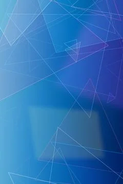 Translucent triangles and polygon outlines drift across a blue abstract gra.. Stock Illustration