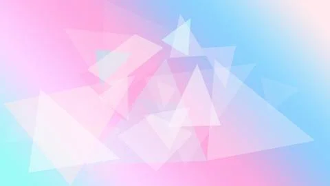 Translucent triangles blend into a dreamy pink and blue abstract background.. Illustrazione stock