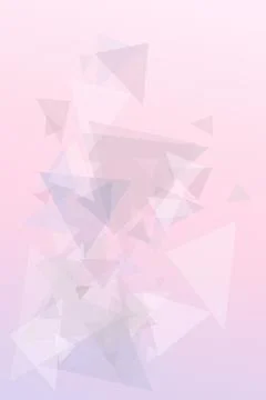 Translucent triangles drift across a soft gradient of pale blue and pink, f.. Illustrazione stock