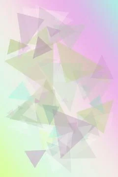 Translucent triangular facets blend mint, teal, and lilac across a bright g.. Stock Illustration