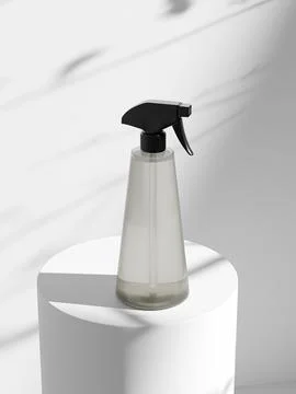 Translucent trigger spray bottle mockup, cone-shaped PET plastic sprayer Stock Illustration
