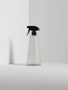 Translucent trigger spray bottle mockup, cone-shaped PET plastic sprayer 库存插图