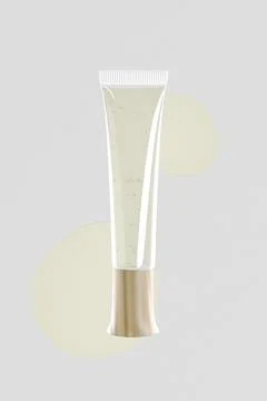 Translucent tube packging mockup, clear plastic soft tube with point tip Stock Illustration
