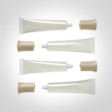Translucent tube packging mockup, clear plastic soft tube with point tip Illustrazione stock