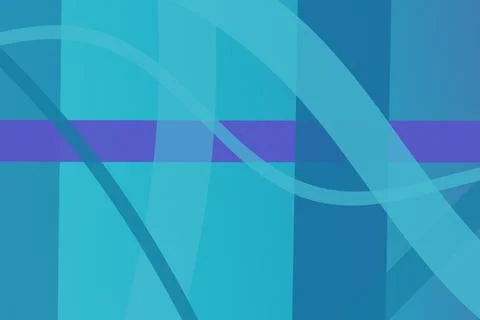 Translucent turquoise blocks and sweeping bands intersect with a vivid purp.. Stock Illustration