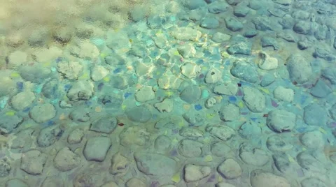 Translucent turquoise pool water ripples Stock Footage 56648253
