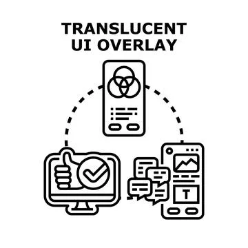 Translucent ui overlay concept for digital design 库存插图
