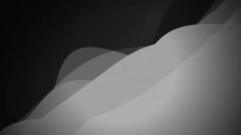 Translucent wavy shapes slowly flow across a gray and black frame Stock Footage 340831666