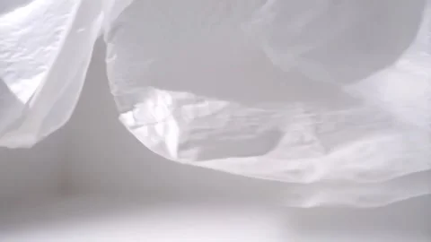 Translucent white abstract shapes flowing on a white background Stock Footage 321587183