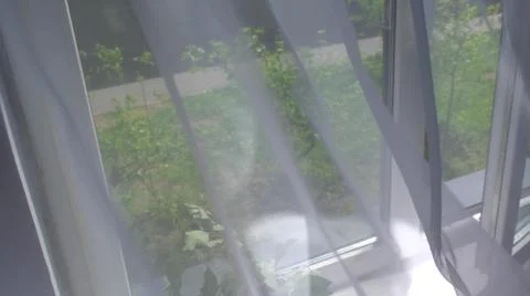 Translucent white curtains develop, defocus soft background. abstract background 스톡 사진