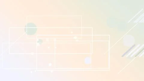 Translucent white outlined rectangles and floating dots drift across a warm.. Stock Illustration