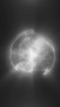 Translucent white plasma sphere with fluid luminous patterns and a radiant .. Stock Illustration