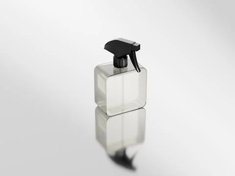 Transluscent bottle with trigger spray head mockup Illustrazione stock