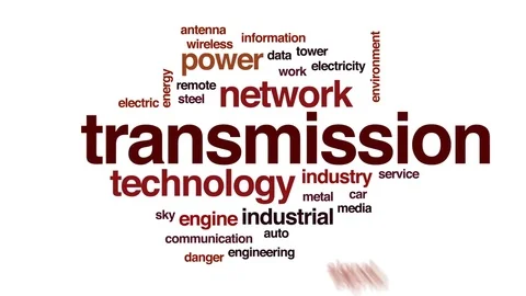 Transmission animated word cloud, text design animation. Stock Footage 77814369