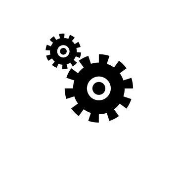 Transmission Cog Wheels Solid Flat Vector Icon Isolated on White Background イラスト素材