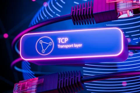 Transmission Control Protocol concept. TCP. 3d render Stock Illustration