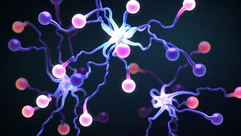 Transmission of electrical impulses between neurons forming nervous system Stock Footage 321695868
