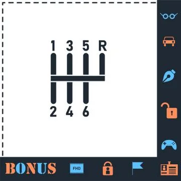 Transmission icon flat Stock Illustration