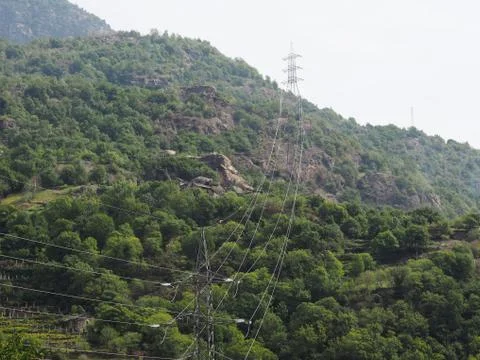 Transmission line tower Stock Photos