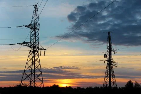 Transmission lines Stock Photos