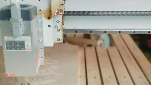 Transmission of motion in a CNC machine Stock Footage 179929160