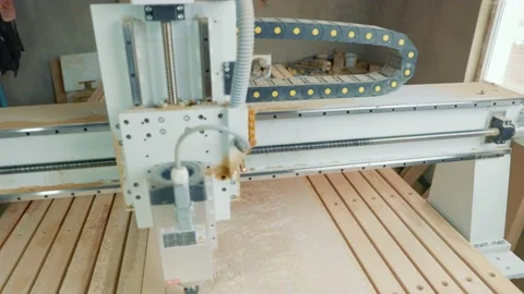Transmission of motion on a CNC machine Video stock 189795942
