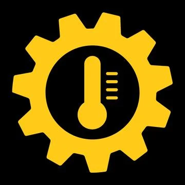 Transmission temperature indicator light engine temperature coolant radiator Stock Illustration