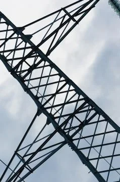 Transmission tower on cloudy background sky Stock Photos