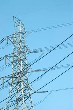 Transmission tower Stock-Fotos