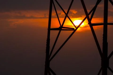 Transmission tower Foto stock