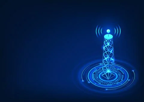 Transmission tower technology on technology circle It is a technology for t.. 스톡 일러스트