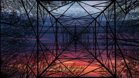 Transmission Tower Tower Trees Structure Pylon, 스톡 동영상 234473925