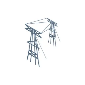 Transmission tower on white background Stock Illustration