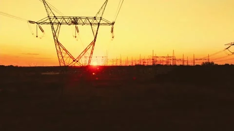 Transmission towers, Infrastructure Stock Footage 157784241