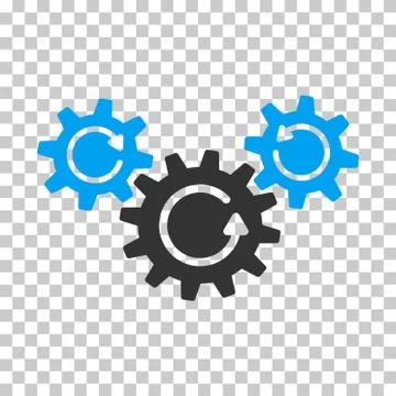 Transmission Wheels Rotation Vector Icon Stockillustratie