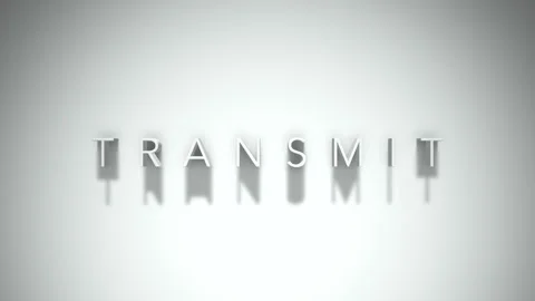 Transmit 3D title animation with shadows on a white background Stock Footage 297799248