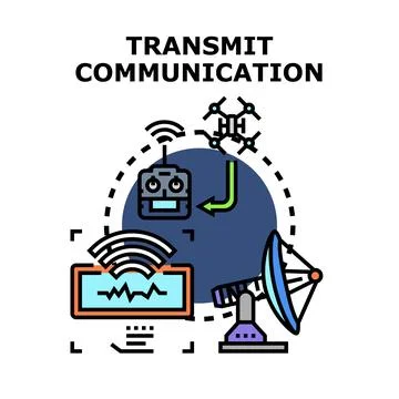 Transmit communication technology receiving sending data signals Stock-Illustration