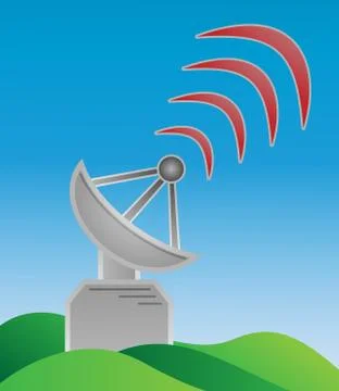 Transmitter and waves Stock-Illustration