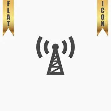 Transmitter flat icon Stock Illustration