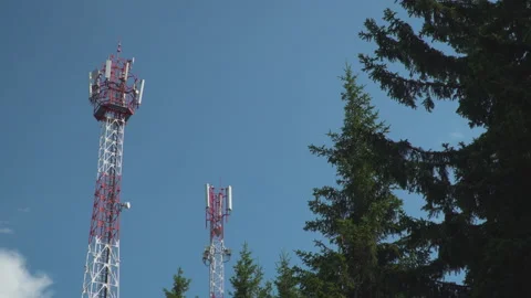 Transmitter by the forest Stock Footage 145493944