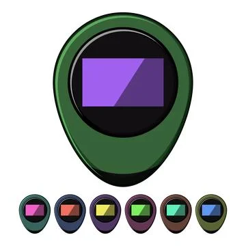 Transmitter gps beacon cartoon vector graphic Stock Illustration