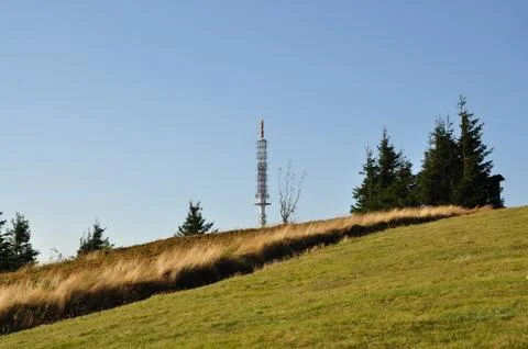 Transmitter in the mountain Stock Photos