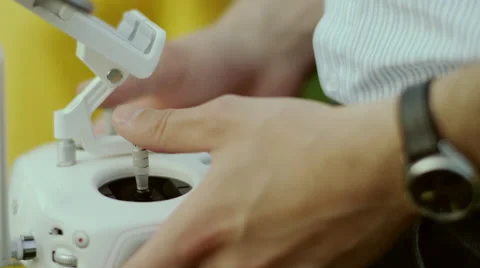 Transmitter of quadcopter drone Stock Footage 68082780