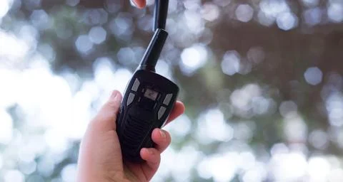 Transmitters in hand. Stock Photos
