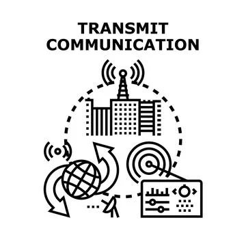 Transmitting communication connecting global network systems Stock Illustration