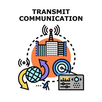 Transmitting communication connecting global network systems Stock Illustration